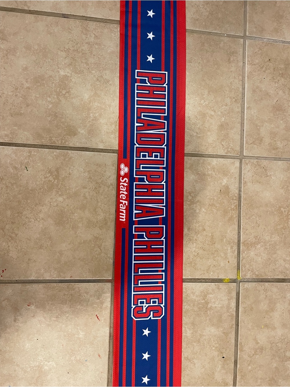 Philadelphia Phillies State Farm Red Blue Fringe MLB Baseball Scarf